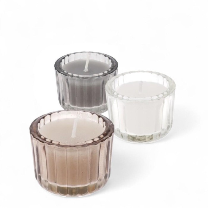 CANDELA IN VETRO 5X3 3ASSORTITI